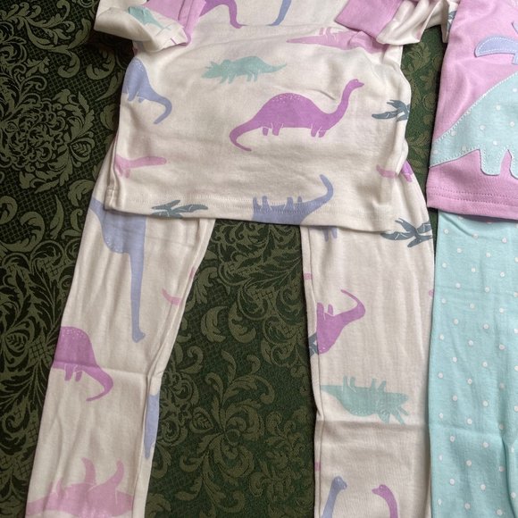 NWT 5t 5 4t 4 dinosaur pajamas carters easter spring passover trex girl birthday - Picture 4 of 7